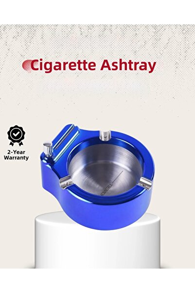 Fırsatkolik Metal Ashtray and Lighter Set Round Modern Design