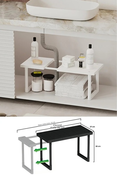 naturelove Raft organizator extensibil și reglabil sub blat, organizator pent...