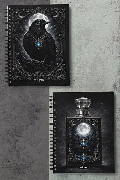 Miona A5 Σπιράλ Εξώφυλλο από χαρτόνι, Σετ 2 τεμαχίων, 80 γραμμαρίων, 60 φύλλα...