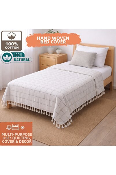 CESSTORE Ces Store Handwoven 100% Cotton Single-Person Pique, Natural Breatha...