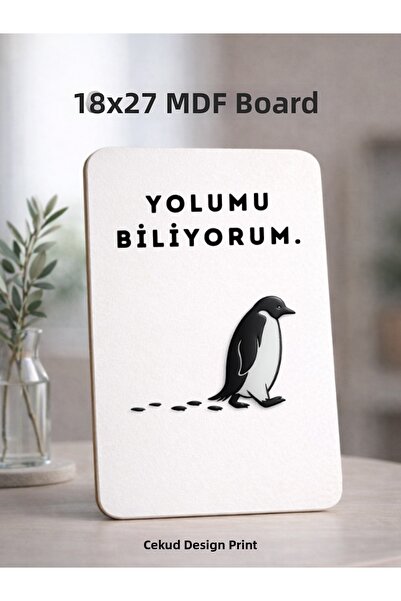 cekud tasarım baskı Masă Minimal Penguin Design 18×27 din MDF (Model 6)