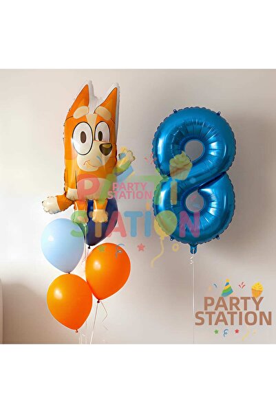Parti Station مجموعة بالونات من الفويل بتصميم بلوي تشيلي لعمر 8 سنوات - زينة ...