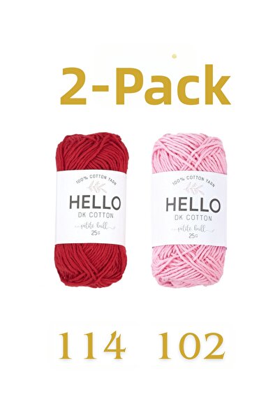 Hello 2 قطعة 25 جرام. خيوط الحياكة والتطريز والأميغورومي رقم: 114 102