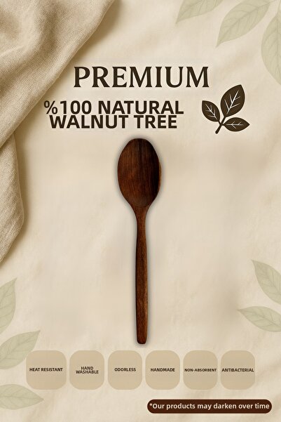 Ülgenev 1 Piece 100% Natural Walnut Wood Handmade Kitchen Spoon |   30cm |   ...