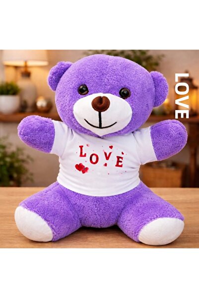 Livenda دمية دب قطيفة على شكل تي شيرت من Love مطبوع