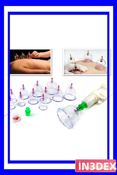 İN3DEX Vacuum Cupping Cups Set 12 Pieces Different Sizes