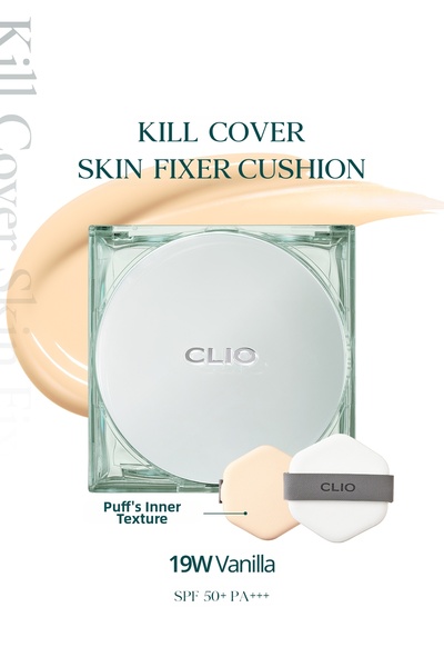 CLIO Permanent, Matte Cushion Foundation Kill Cover Skin Fixer Cushion + Refi...