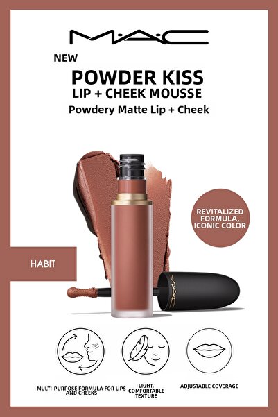 M.A.C Habit Powder Matte Lipstick for Lips and Cheeks That Provides a Natural...