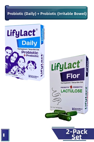 LifyLact 30 كبسولة يومياً، بروبيوتيك يومي + كبسولة بروبيوتيك فلور، بريبيوتيك،...