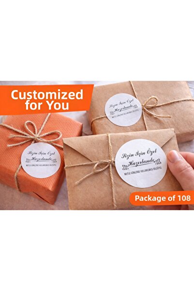 EcoNest ملصق مطلي بقصة دائرية مخصص للاستخدام في أيام سعيدة (3,7 × 3,7 سم) 108...