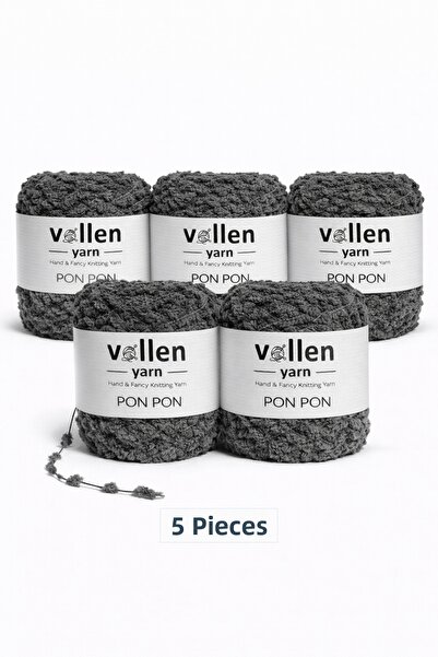 vollen yarn فولين يارن 5 قطع خيط مخملي 100 جرام 140 متر |   خيط بوم بوم للحيا...