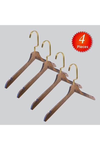 NYN Wooden Gold Llama Hangers (Blouse, Dress, T-Shirt) Hangers 4 Pieces