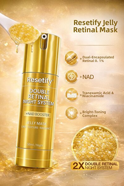 RESETIFY Jelly Retinal Mask(Mask) Double Retinal Night System +Nad Booster 50 ml