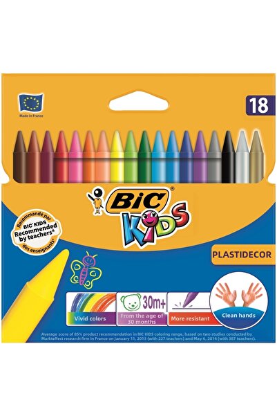 Bic Kids Plastidecor 18-Piece Erasable Candle Pastel Paint /8297714