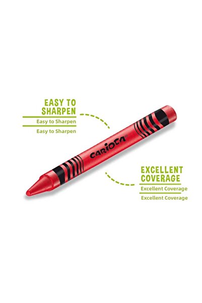 CARIOCA Jumbo Washable Pastel Crayons That Don't Dirt Your Hands, Pack of 12