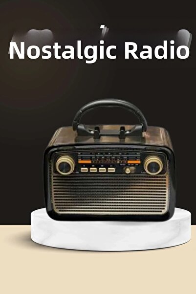 Epilons Cutie muzicală nostalgică din lemn cu radio și conexiune Bluetooth