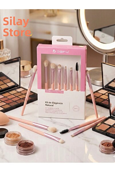 Silay mağaza Pink Professional 5-Piece Eye Makeup Eyeshadow Brush Set - Eyeli...