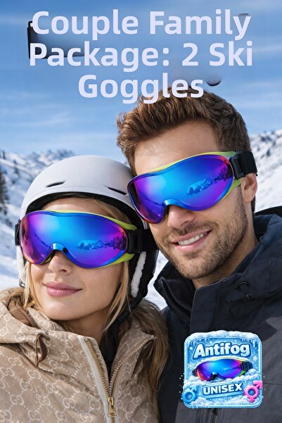 Badem10 (2 Pieces) Bellasimo Rainbow Glass Mirrored Ski Snowboard Goggles Ant...