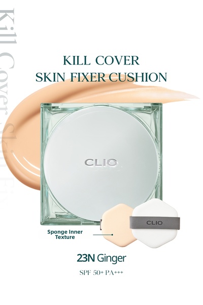 CLIO Permanent, Matte Cushion Foundation Kill Cover Skin Fixer Cushion + Refi...