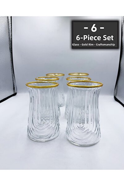 gkzglass home dekor New Year Elysia Mllc Gilded 6-Piece Luxury Tea Set New Pr...