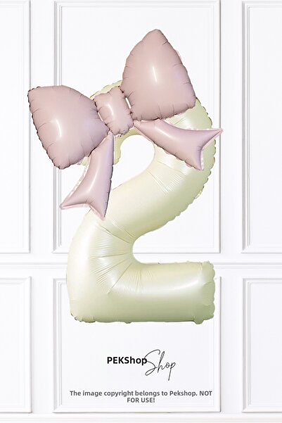 PEKSHOP مجموعة بالونات على شكل فيونكة وردية، بالونات من رقائق الفويل، مجموعة ...