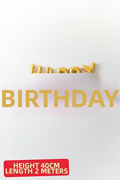 Baloncu Nene Gold Happy Birthday Foil Set Balloon Birthday Helium Birthday Or...