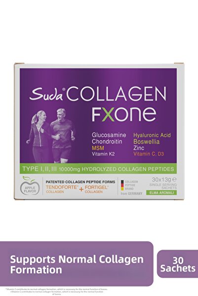 Suda Collagen Fxone Powder Sachet with Apple - Type I-Ii-Iii Collagen + C,Zn,...