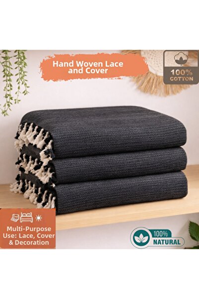 CESSTORE Ces Store Double 100% Cotton Handwoven Pique, Natural Texture, Multi...