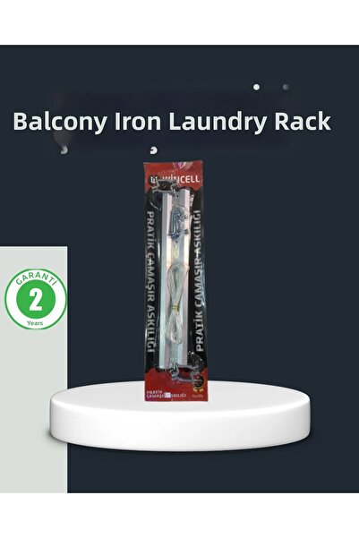 Fırsatkolik Balcony Iron Clothesline Durable Design Suitable for Square Irons