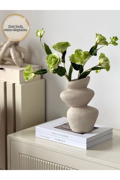 AYSA HOME DECOR Vază din gresie ceramică texturată, bej, tip Pebble