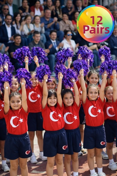 TOYFEST PonPon Металически лъскав тъмнолилав Amigo Stick Издръжлив лек помпон...