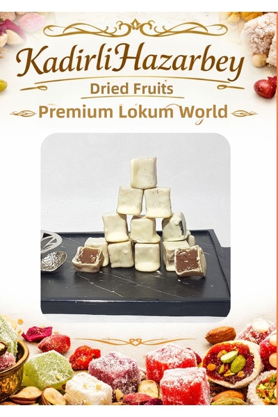 KADİRLİHAZARBEY White Chocolate Covered Apricot Turkish Delight 250 Gr