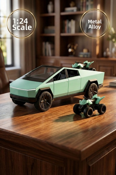 craftivio 1:24 Cybertruck Metal Diecast Model Car - Atv Motorized, Doors Open...