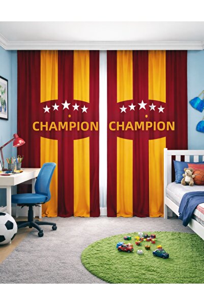 Bebişim Halı Fan Yellow Red Double Winged Background Curtain