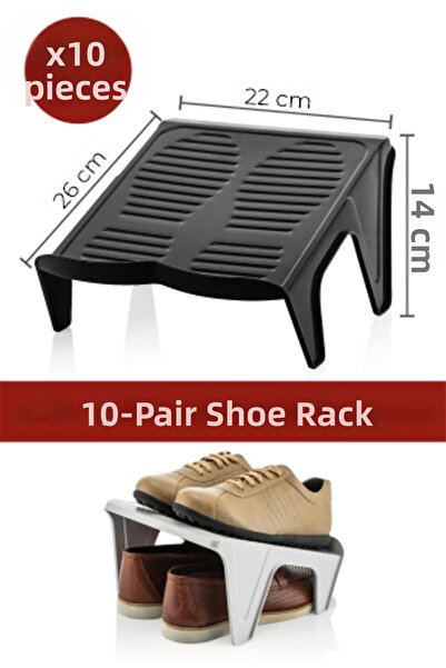 Vienev منظم خزانة أحذية مزدوج مكون من 10 قطع