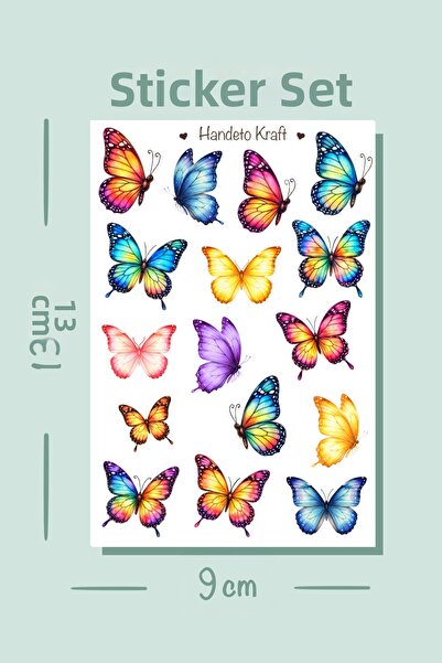Handeto Kraft Σετ αυτοκόλλητων με θέμα την πεταλούδα, αυτοκόλλητα για λεύκωμα...