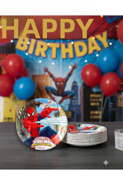 Evabrite Πιάτο για πάρτι γενεθλίων με θέμα τον Spider-Man – 22 εκ. |   Τυπωμέ...