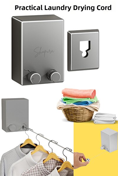 Shopura Frânghie de rufe practică, retractabilă - Suport de uscare a rufelor ...