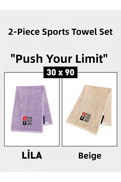 denizlicotton Pachet de 2 prosoape sport brodate din bumbac, absorbante de tr...