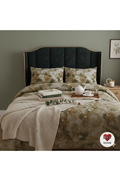 Alisy Home ملاءة سرير مطاطية من أليسي، مقاس مزدوج، رقمية 5D، 100% قطن