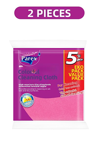 Parex Colorful 5-Pack Cleaning Cloth Double Pack