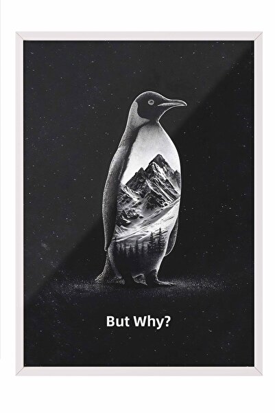 Postifull Постер с рамка „Нихилистичен пингвин“, картина с бяла рамка, картин...