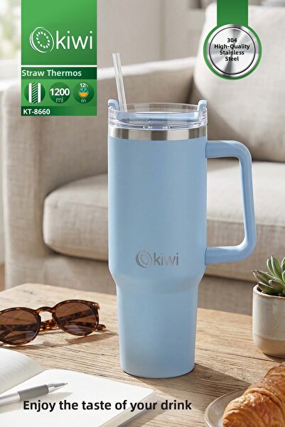 Kiwi Kt-8660 كوب ترمس مع شفاطة 1.2 لتر ساخن وبارد