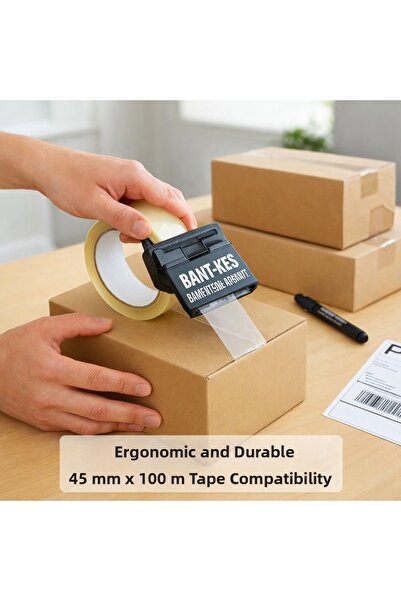 poswicon Нож за лента, съвместим с опаковъчна лента – за употреба с една ръка...