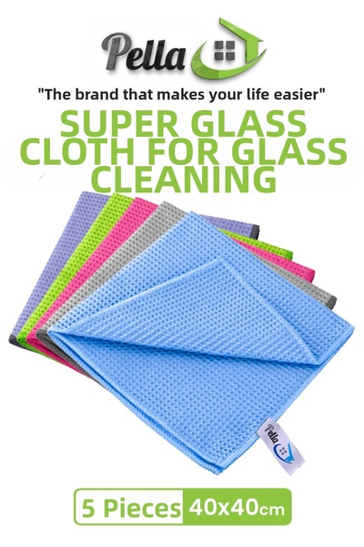 pella قماش زجاجي فائق - مجموعة من 3 قطع بتركيبة لا تترك علامات مقاس 40 × 40، ...