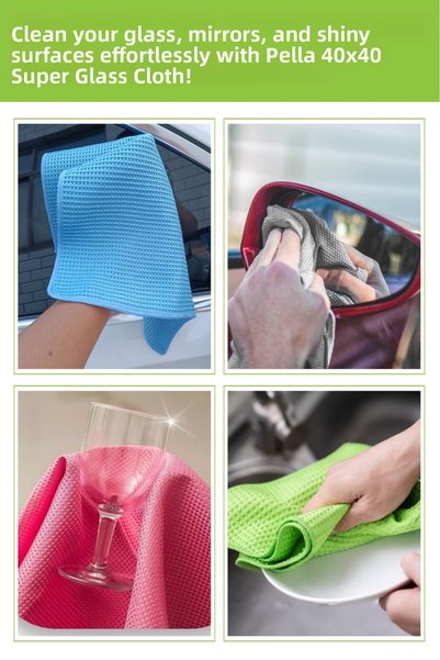pella Super Glass Cloth – Set of 3 40X40 Non-Marking Formula, Perfect Cleaning!