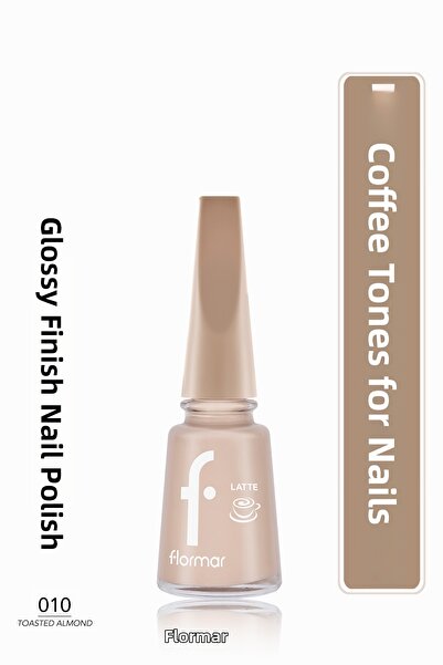 Flormar طلاء أظافر بلون القهوة عالي التصبغ ولامع من لاتيه