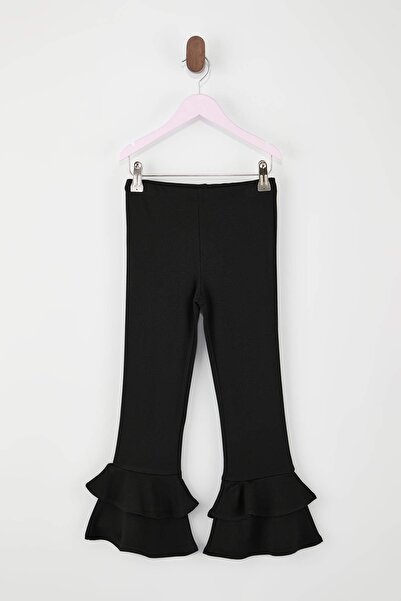 TRENDYOLKIDS Black Plain Knitted Trousers Tkdss26Pl00004