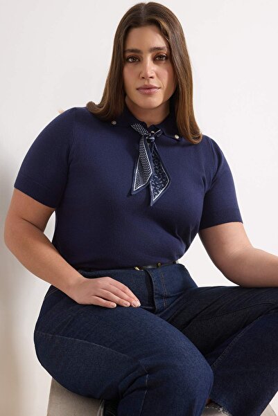 Trendyol Curve Bluză tricotată premium/de specialitate cu fir special, cu gul...