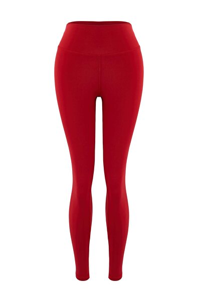 Trendyol Collection Red Brushed Scuba Leggings Sports Leggings Thmaw25Ty00020